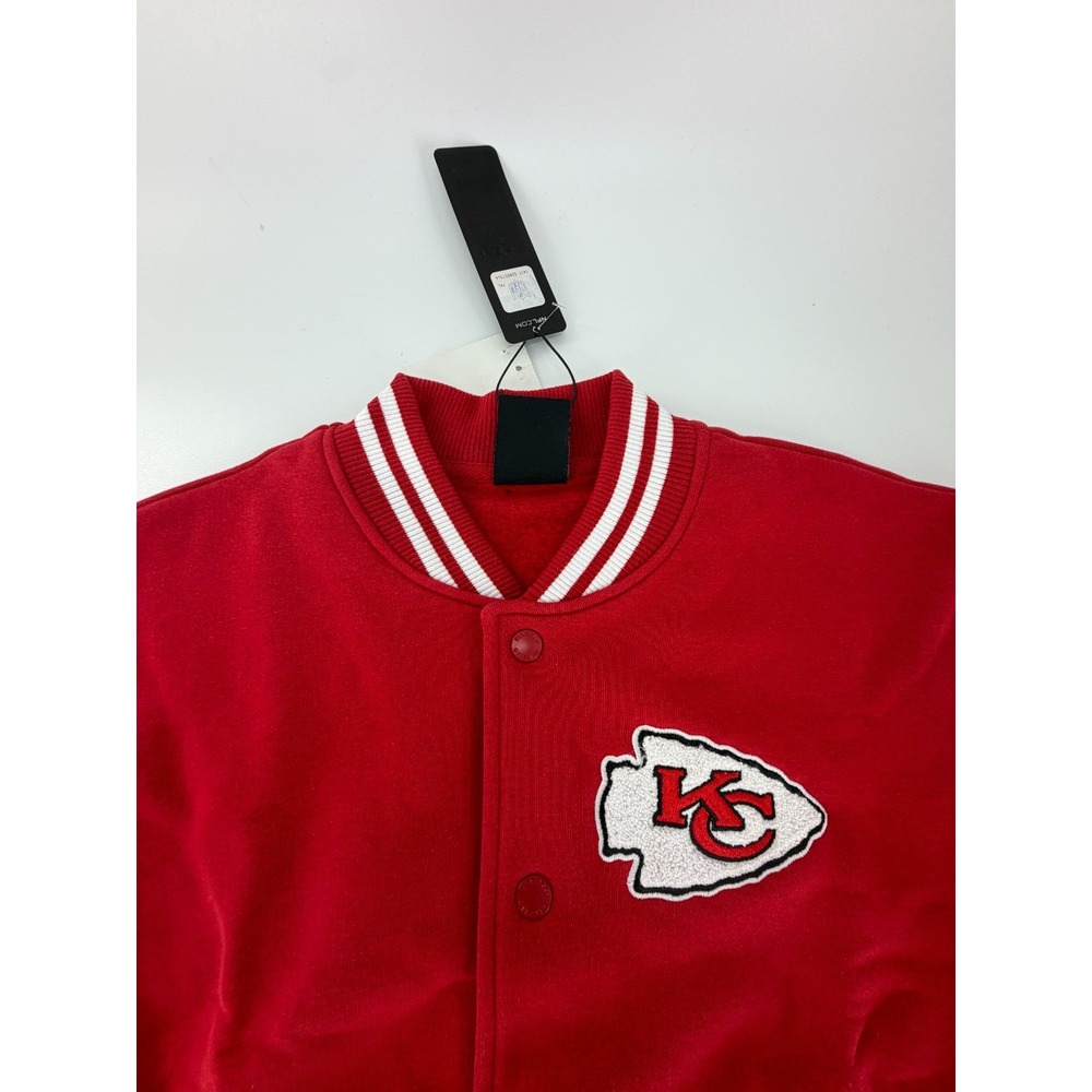 Kansas City Chiefs Women's Red Poly Snap Varsity Jacket New Era Size Small S NWT - Picture 8 of 9